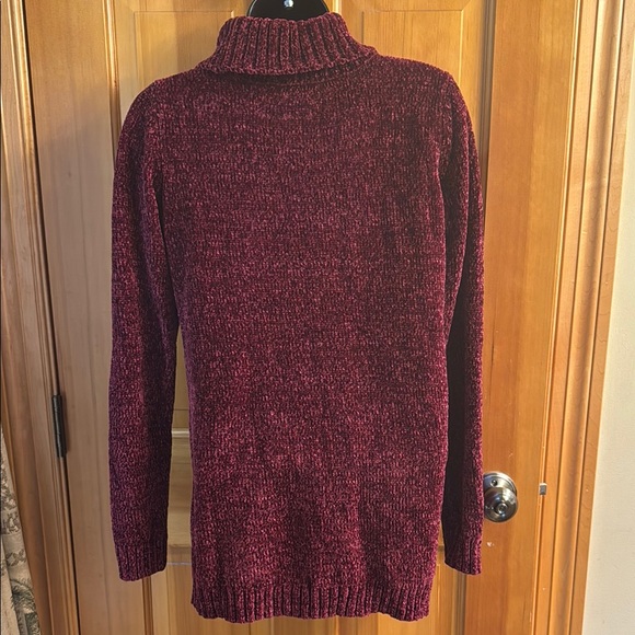 Karen Scott Red Cowl Neck Sweater with Plush Texture - Picture 3 of 5
